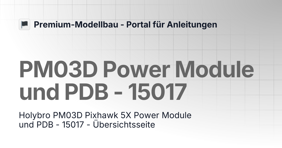 PM03D Power Module und PDB - 15017 | Premium-Modellbau - Portal für ...