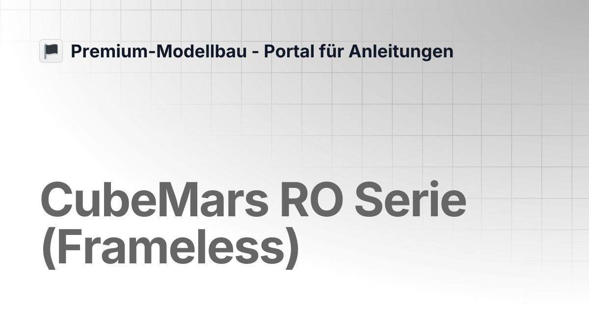 CubeMars RO Serie (Frameless) | Premium-Modellbau - Portal für Anleitungen